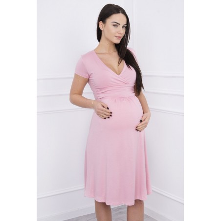 Púdrovo ružové tehotenské šaty