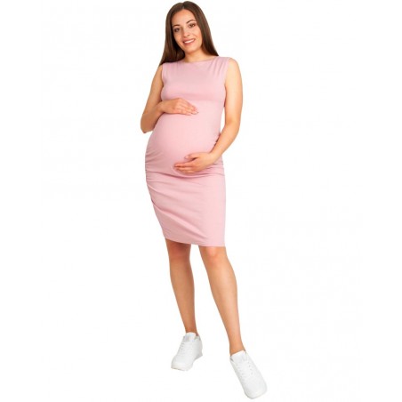 Ružové tehotenské šaty bez rukávov Klea