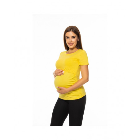 Žlté tehotenské/dojčiace tričko s krátkym rukávom